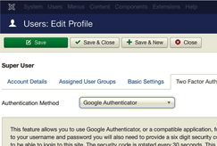 joomla 2factor authentication screenshot 2fa