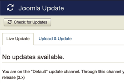 joomla core updates screenshot