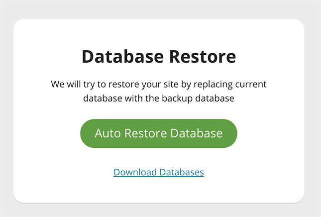 Screenshot Restore Database