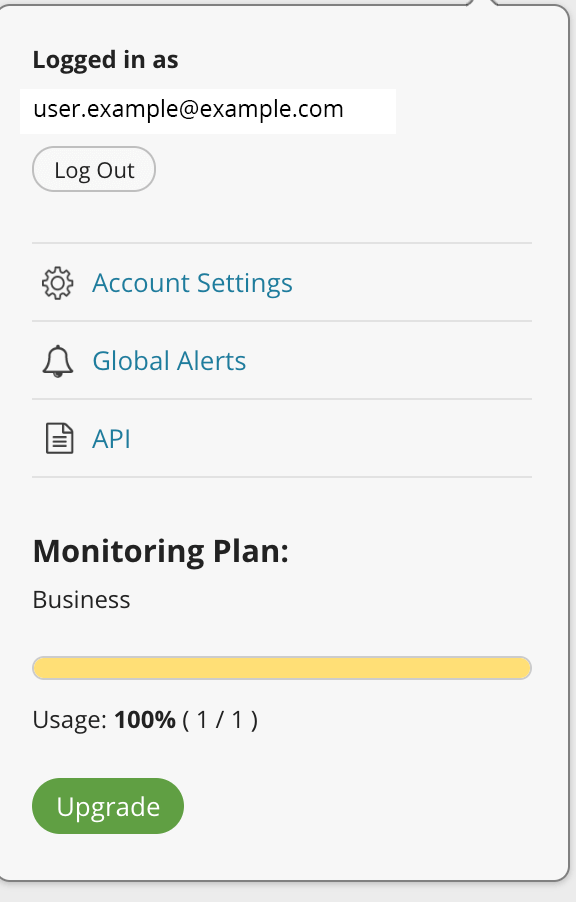 Screenshot Monitoring Global Alert Options