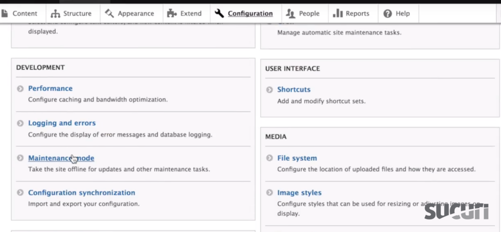 Put the website in Maintenance mode - Drupal