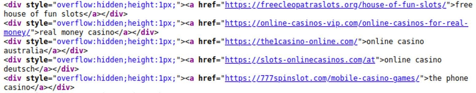 hidden seo malware in div tags