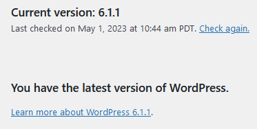 Patched and up-to-date version of WordPress