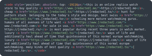 Hidden Content SEO spam