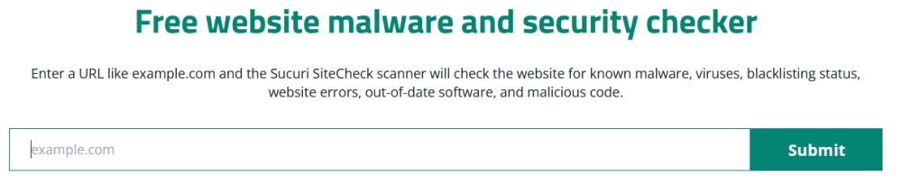 SiteCheck Scan Now Screenshot Sucuri Guide Website Malware