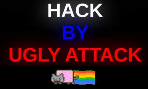 example of a website defacement on a hacked site